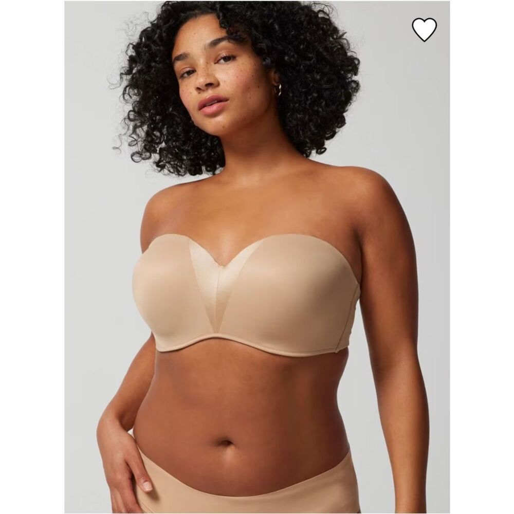 Soma Stunning Starlet Seamless Strapless Beige T-Shirt Bra 34DDD Warm Amber